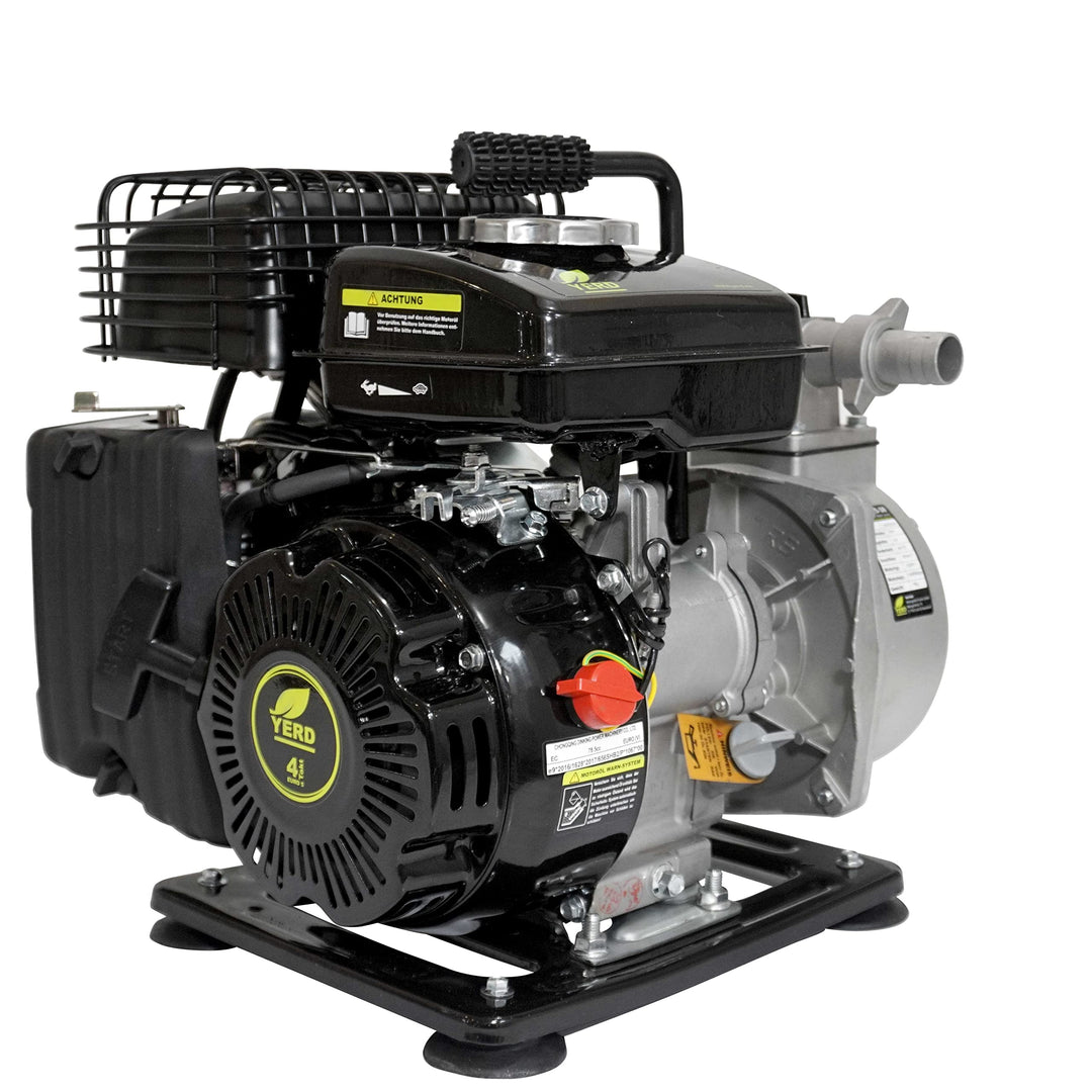 Wasserpumpe Garten: YERD BW QDZ25-30 Gartenpumpe Benzin, selbstansaugend, 1,6PS, 4-Takt OHV-Motor, 8