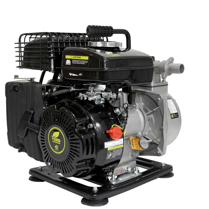 Wasserpumpe Garten: YERD BW QDZ25-30 Gartenpumpe Benzin, selbstansaugend, 1,6PS, 4-Takt OHV-Motor, 8