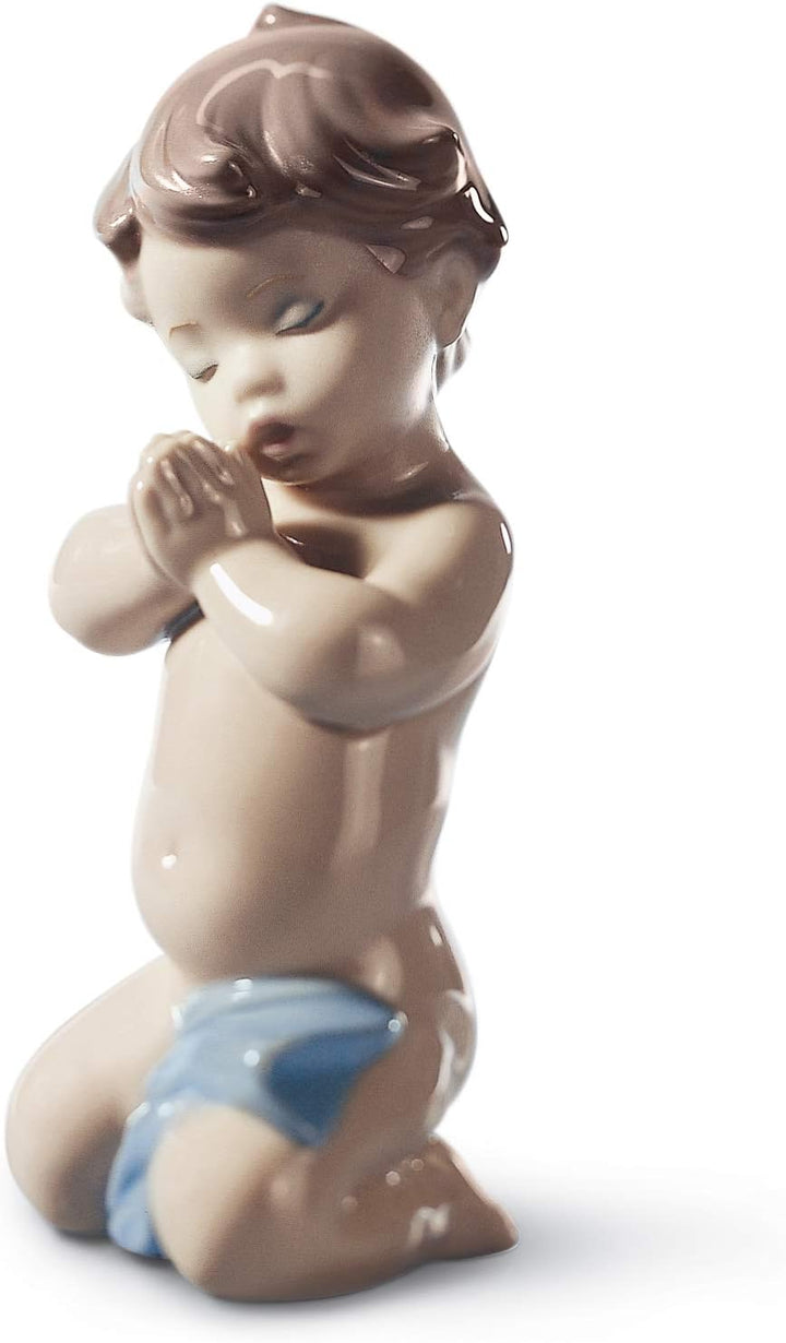 LLADRÓ Jungen-Figur Kindergebet. Baby. Porzellan.
