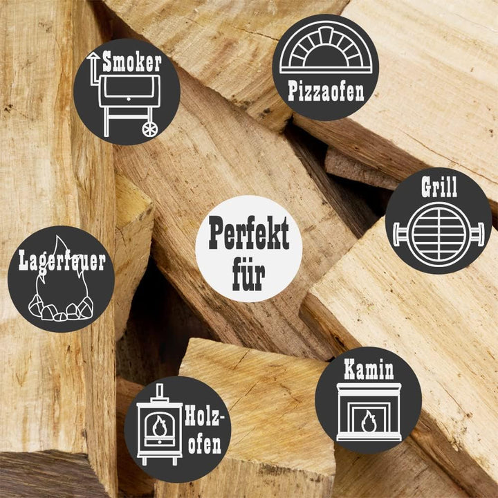 Buche Smoker Holz Räucherholz Brennholz 10-30 kg Buchenholz ohne Rinde 25 cm Kaminholz Smoke Feuerho