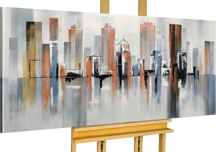 Monica Mirafiori I 100% HANDGEMALT I Gemälde Wolkenkratzer 100x50cm | Gemälde Handgemalt | Acrylgemä