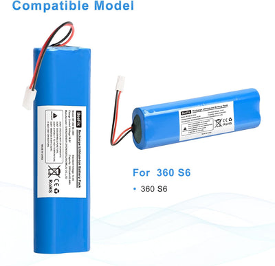 3000mAh Ersatzakku für 360 S6 Wiederaufladbar 14.4V Li-ion Akku Batterie Staubsauger Robotic Vacuum