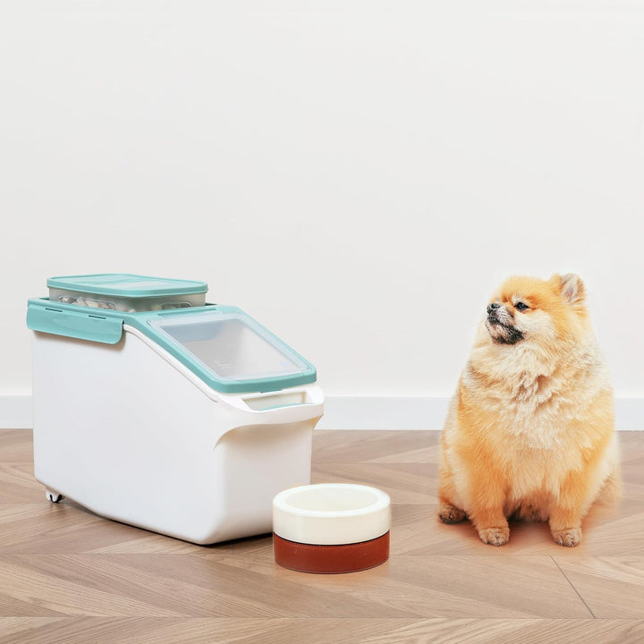 Citylife Hundefutter Aufbewahrung, hundefutter box(12L+1,8L), futtertonne, trockenfutter behälter mi