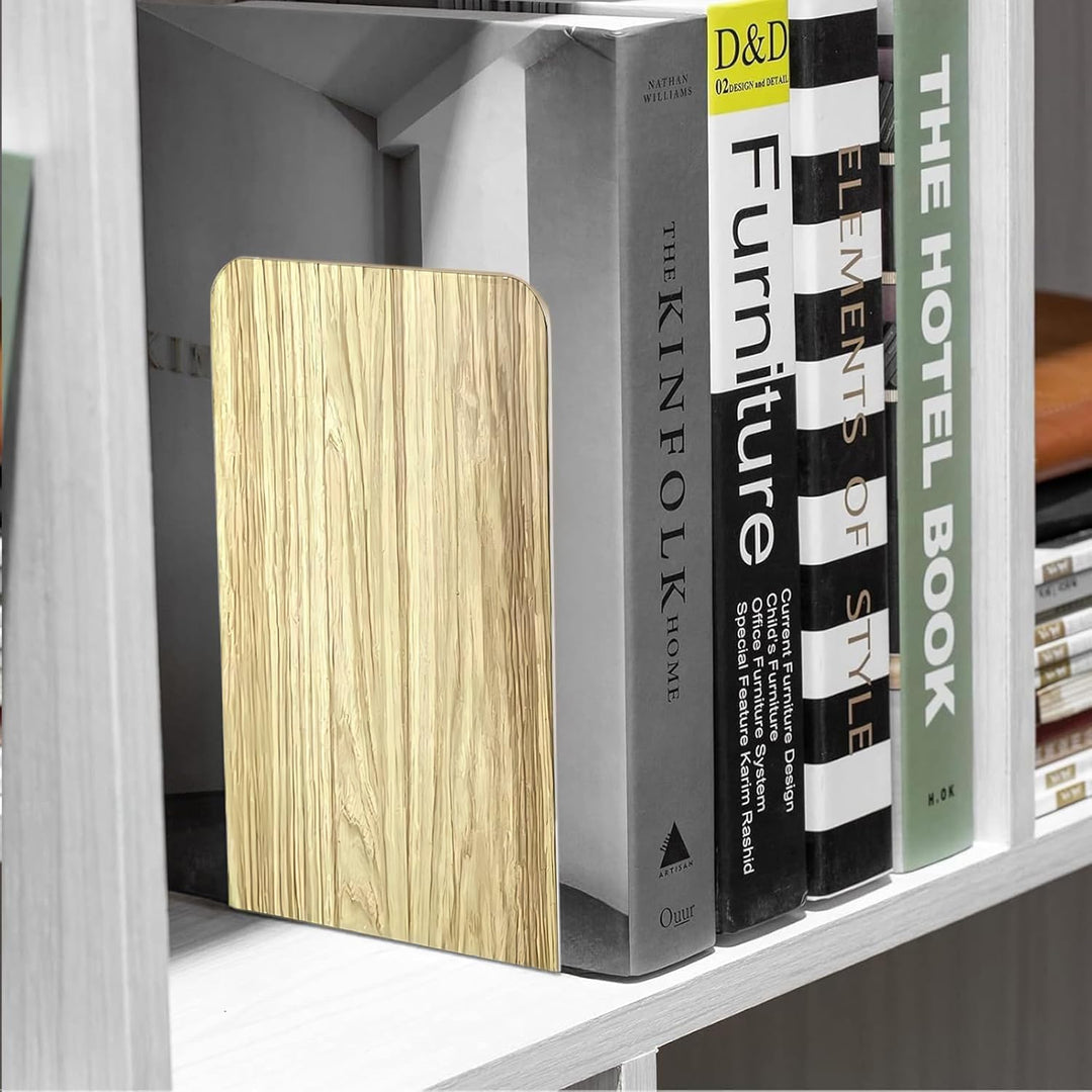 DIFIT Bookends, 4 Pairs Bookends Book Holder, Bookends Metal Bookends for Magazines/Books/CD, DVD Bo