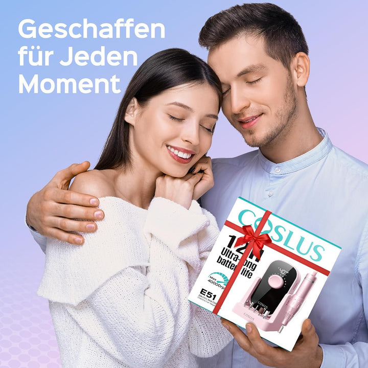 COSLUS Elektrische Nagelfräser 40000 U/min: 6-in-1 Professionell Nagelpflege Set für Gelnägel Acryln