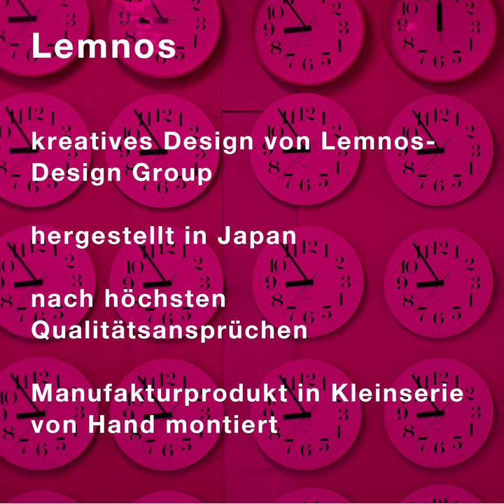 Lemnos Wecker Farbe/Wecker Analog ohne Ticken/Reisewecker in japanischer Qualität aus Holz gefertigt