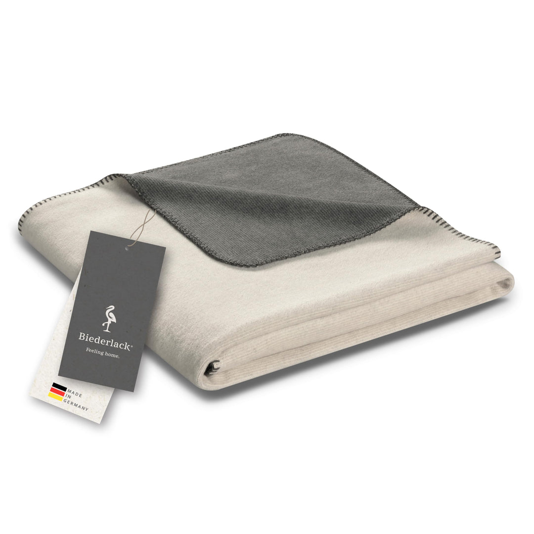 biederlack® Wohndecke Double Optic Hellgrau-Grau, Sofa-Decke in 150x200 cm, Hellgrau-grau