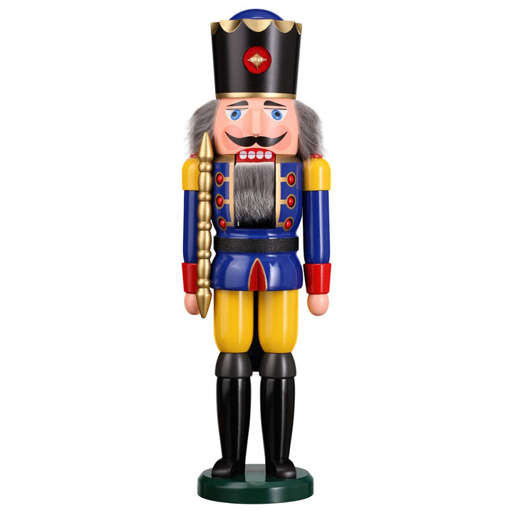 Seiffener Volkskunst Nussknacker Holzfigur Holz König Figur Höhe 50 cm gross (blau), Blau