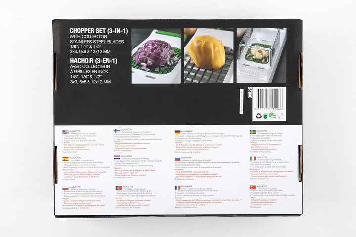 ALLIGATOR 3002 – Multifunktions-Zerkleinerer 3-in-1 – Gemüseschneider – Zwiebelschneider – Pommessch