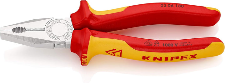 KNIPEX 70 06 180 Seitenschneider verchromt isoliert mit Mehrkomponenten-Hüllen, VDE-geprüft 180 mm &amp;
