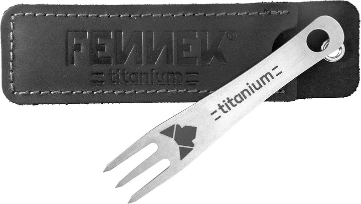 FENNEK Titan Pieker XL | in hochwertigem Lederetui | Made in Germany | Perfekt für Camping, Zelten,