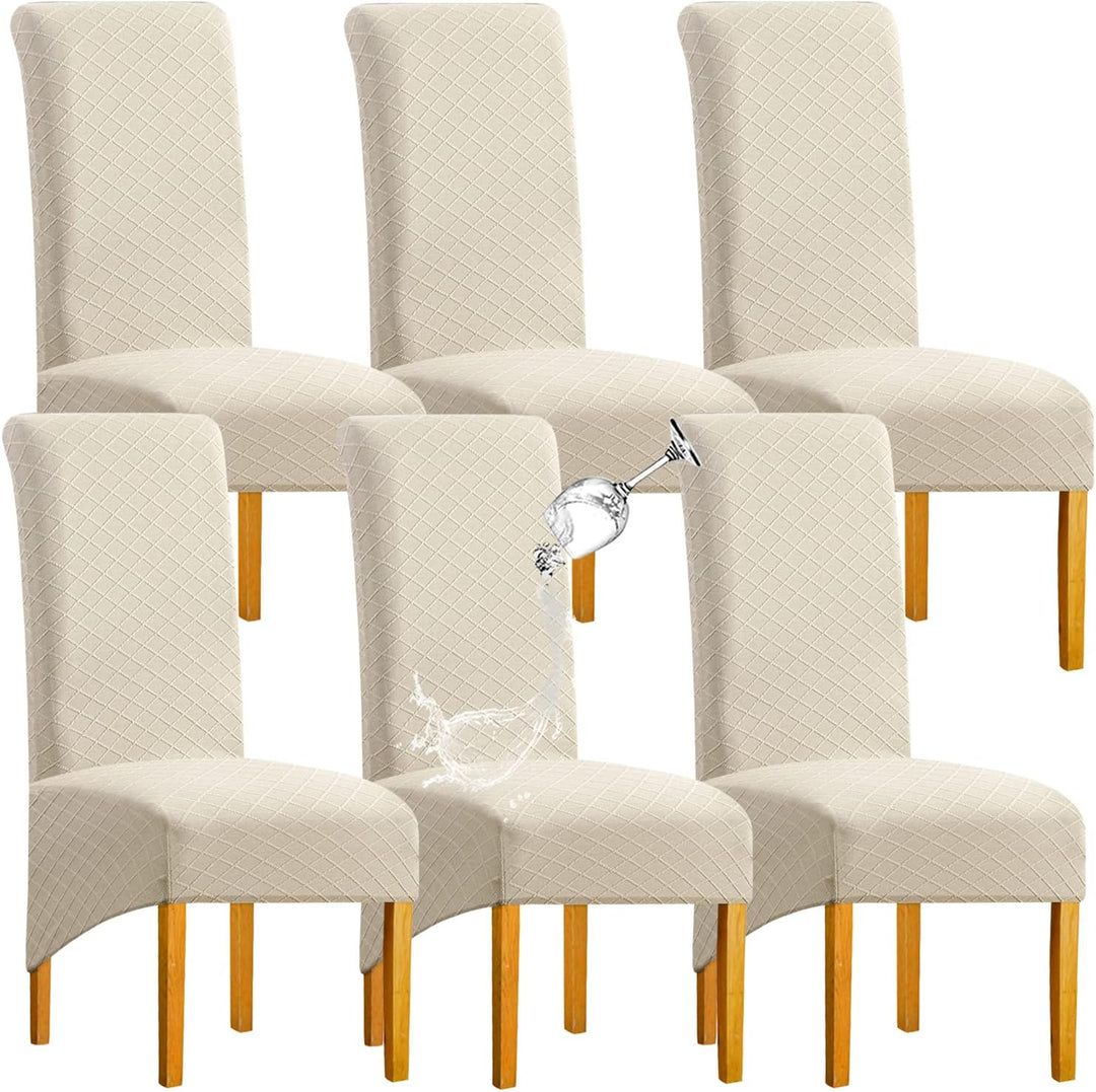 SHENGYIJING 1/2/4/6 PCS Diamond Lattice FStretch wasserdichte XL Stuhlhussen für Esszimmer, Spandex