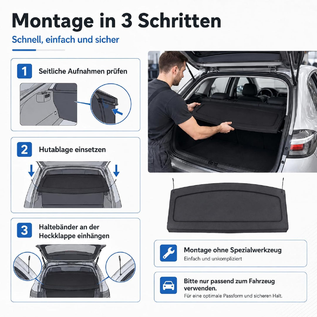 Hutablage Kompatibel mit VW Golf 5 6 1K1 5K1 1K6867769E | Passende Hutablage für VW Golf 5 6 1K1 5K1