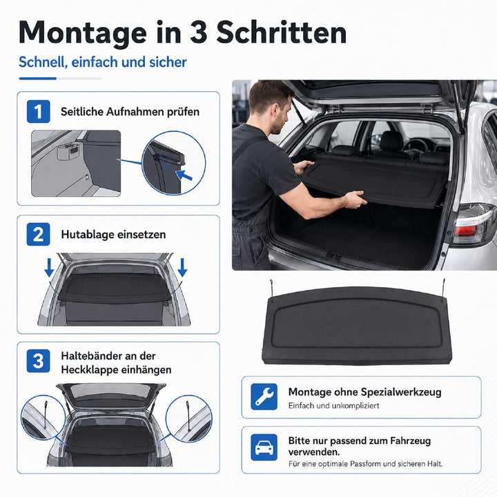 Hutablage Kompatibel mit VW Golf 5 6 1K1 5K1 1K6867769E | Passende Hutablage für VW Golf 5 6 1K1 5K1