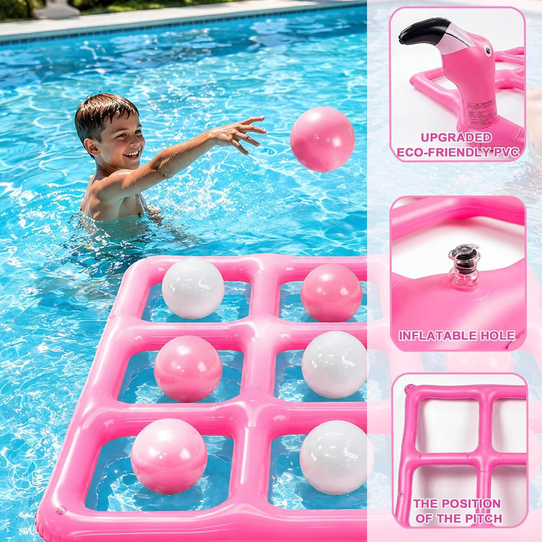 Aufblasbares Tic Tac Toe Pool Spielzeug, Schwimmendes Wasserspiel für Pool &amp; Strand