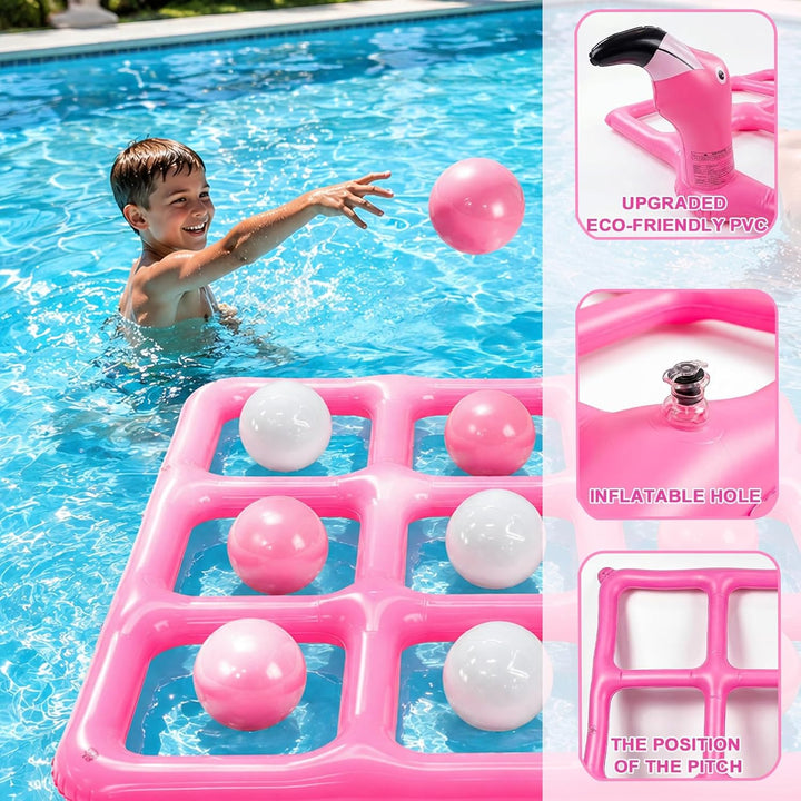 Aufblasbares Tic Tac Toe Pool Spielzeug, Schwimmendes Wasserspiel für Pool &amp; Strand