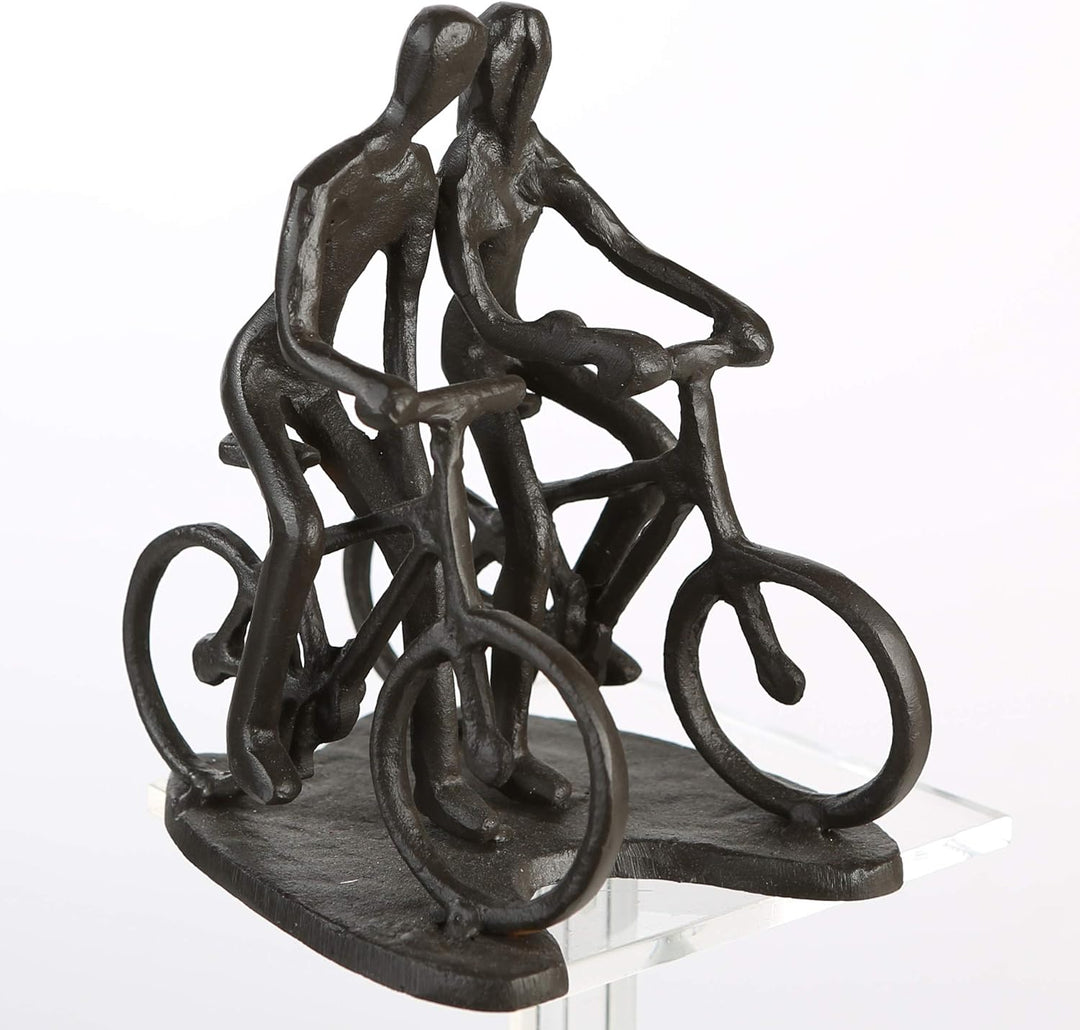 Casablanca - Design-Skulptur Figur - Rad Tour - aus Eisen - brüniert H 13 cm