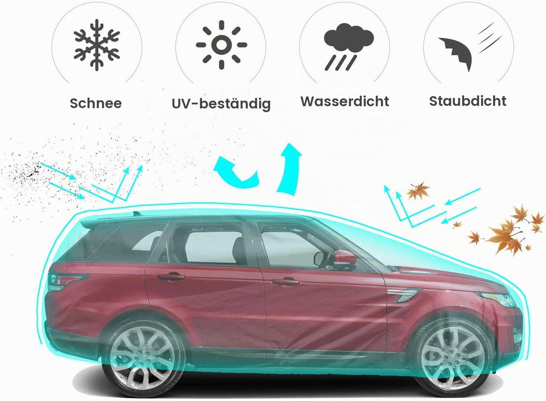 Leader Accessories Premium Autoabdeckung 5-lagig wasserdicht Ganzgarage wetterfest Autoabdeckplane U