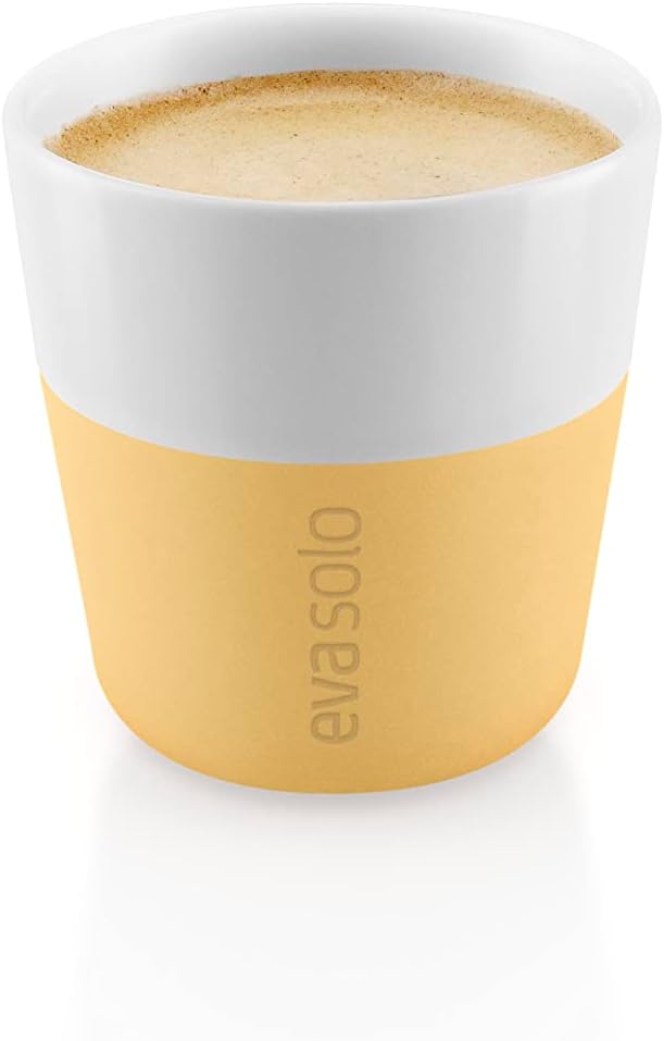 EVA SOLO | 2 Espresso-Becher Golden Sand |Gut zu halten durch Silikonbeschichtung | Golden Sand Espr