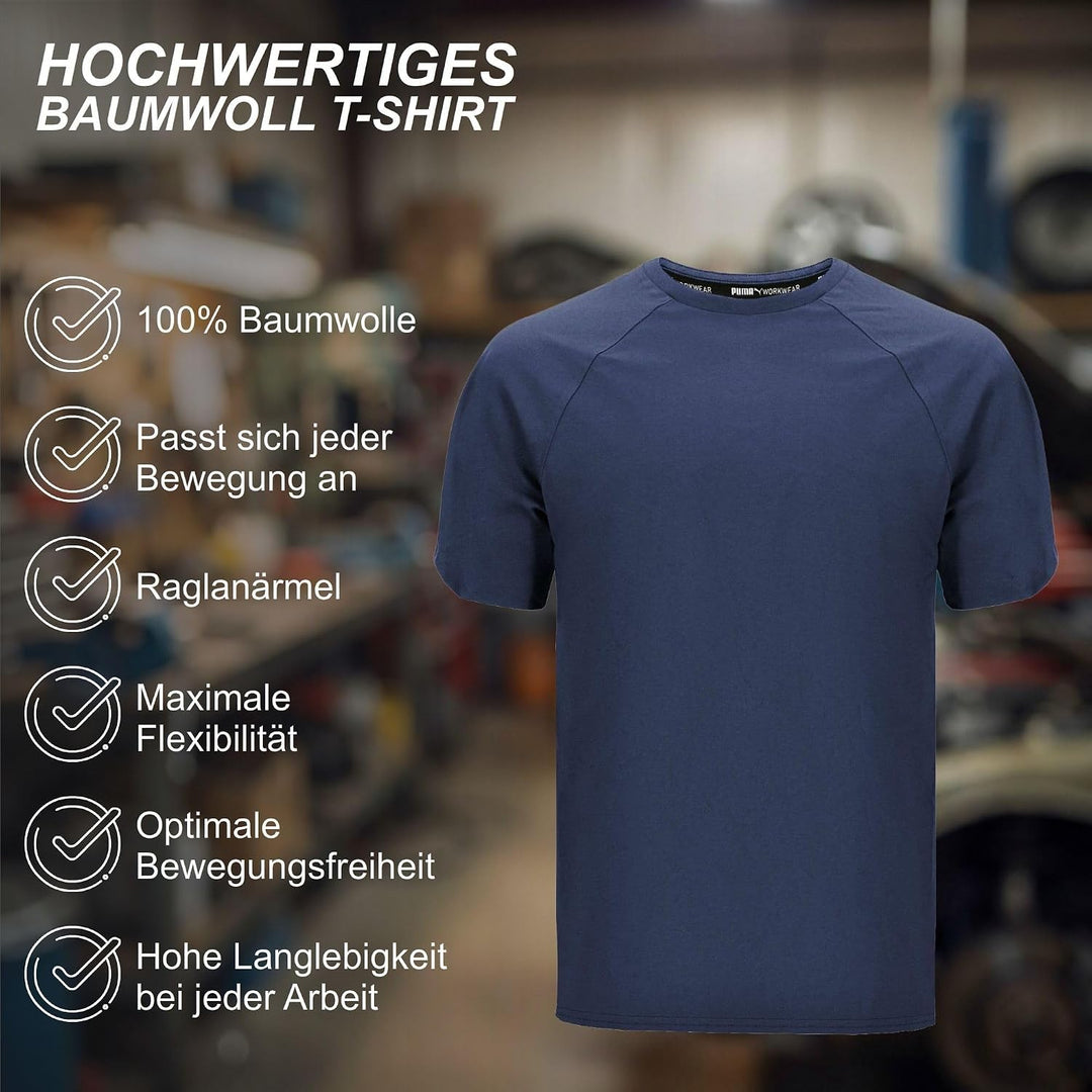 PUMA Workwear Herren Shirt aus 100% Baumwolle - Strapazierfähiges und atmungsaktives Gewebe - Bequem