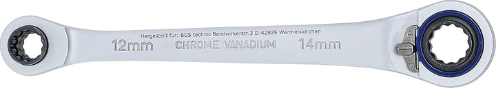 BGS 30818 | Ratschen-Ringschlüssel "4 in 1" | SW 10 x 12, 14 x 17 mm