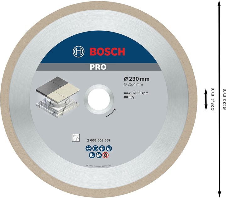 Bosch Accessories Bosch Professional Diamanttrennscheibe Best für Ceramic, 230 x 25,40 x 2,4 x 10 mm