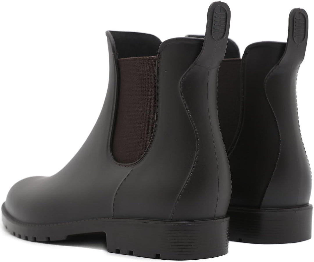 Acfoda Unisex-Erwachsene Gummistiefel Wasserdicht mit Blockabsatz, Gr.35-43 41 EU Braun, 41 EU Braun