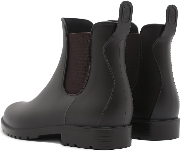 Acfoda Unisex-Erwachsene Gummistiefel Wasserdicht mit Blockabsatz, Gr.35-43 41 EU Braun, 41 EU Braun