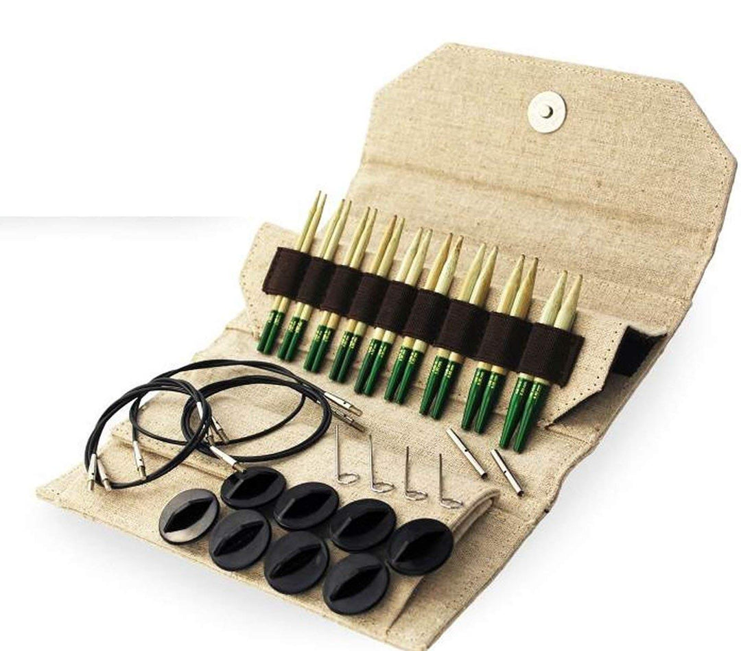 Grove Lykke Stricknadel-Set mit auswechselbarem Rundstricknadeln, 8,9 cm, Beige