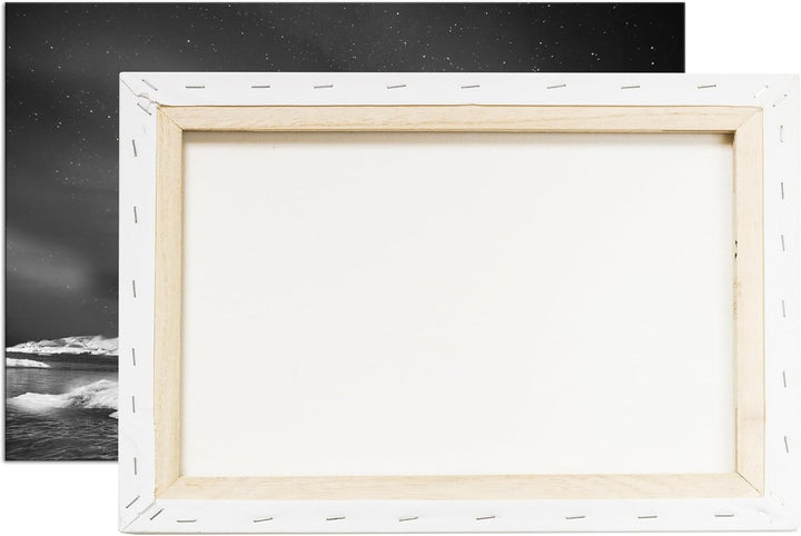 deyoli Eisbären im Polarlicht Format: 120x80 Effekt: Schwarz&Weiss als Leinwand, Motiv fertig gerahm
