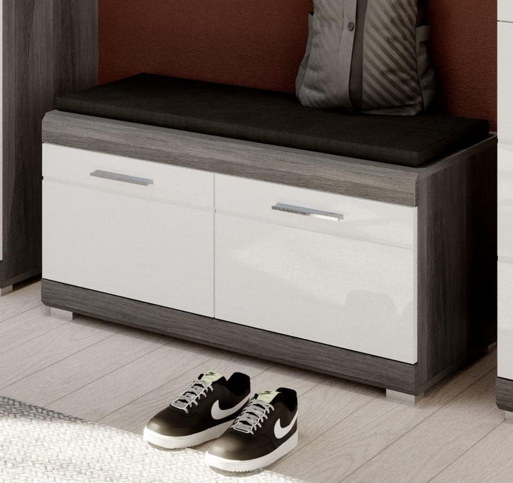 xonox.home Garderobe Scout Schuhkommode Schuhschrank Kommode Highboard Stauraumschrank in Front weis