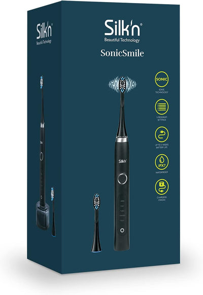 Silk'n SonicSmile Black - Elektrische Zahnbürste für Saubere und Weisse Zähne - 31.000 Vibrationen p