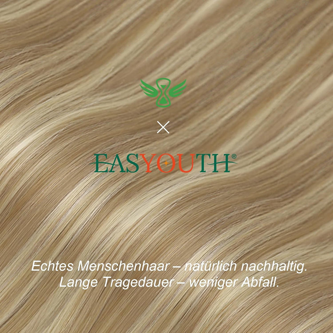 Easyouth Extensions Nanoring Echthaar Blond Nanoring Extensions Echthaar Aschblond Highlight Mittelb