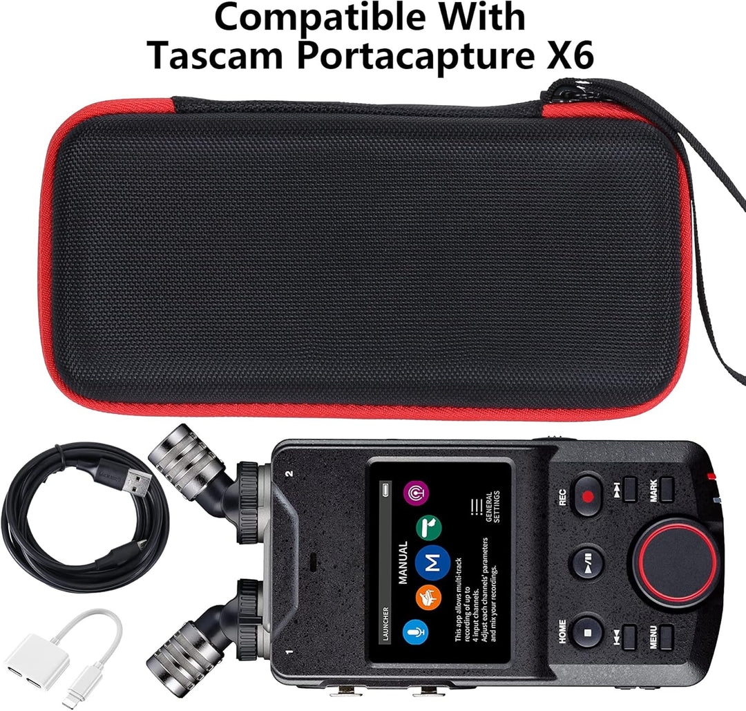 co2CREA Hart Reise Schutz Hülle Etui Tasche für TASCAM Portacaputre X6 Portabler 4+2 Spur High Resol