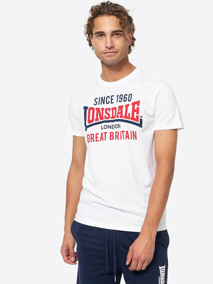 Lonsdale Herren Collessie Freizeit T-Shirts S Black/White, S Black/White