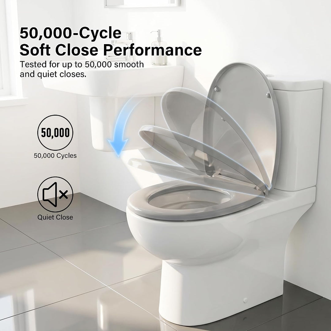 WC-Sitz Soft Close, Soft Close WC-Sitz mit Schnellverschluss für einfache Reinigung, Standard-Klo-To