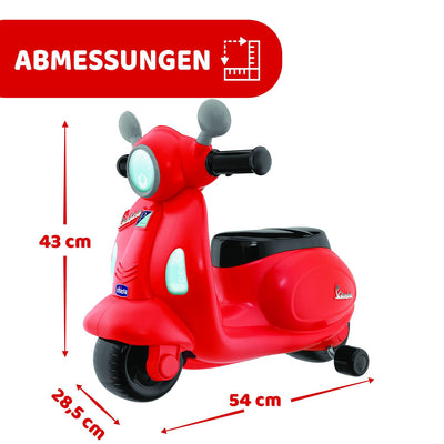 Chicco Motorrad Rutscher für Kinder Vespa Primavera, Kinderfahrzeug mit Elektronischem Bedienfeld, L