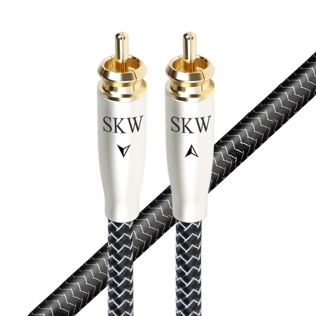 SKW High End Cinch RCA Digitales Koaxialkabel, Kupfer und Silberlitzendrähte Cinch auf Cinch S/PDIF