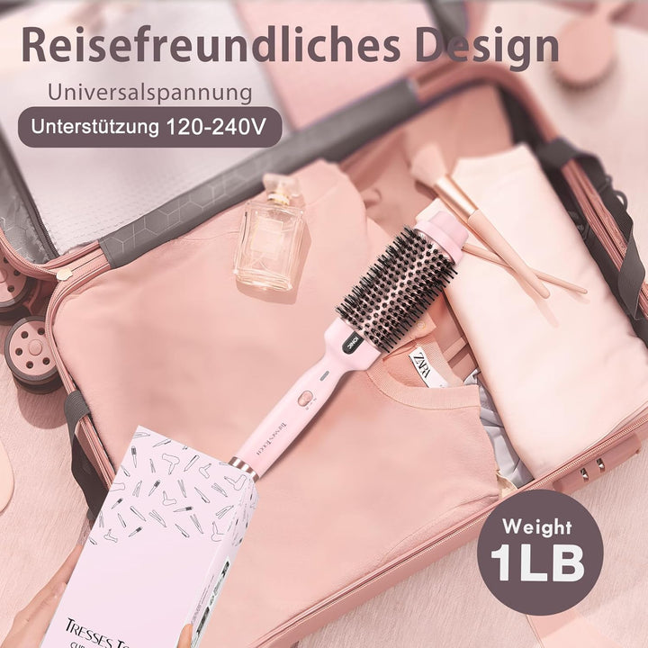 Thermobürste, 1.77 Inch Stylingbürsten Negativ-Ionen, Wärmebürste Rundbürste mit 2 Temperaturstufen,