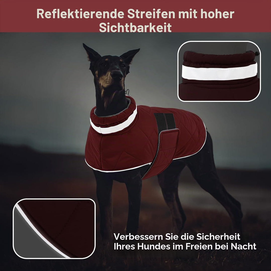 ASENKU Hundemantel Winter - Wasserdicht &amp; Fleecegefüttert für kleine Hunde S Rot, S Rot