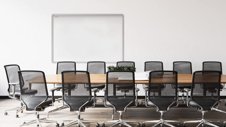 Allboards, magnetisches Whiteboard mit Expo-Alurahmen, trocken abwischbar und beschreibbar, wandmont