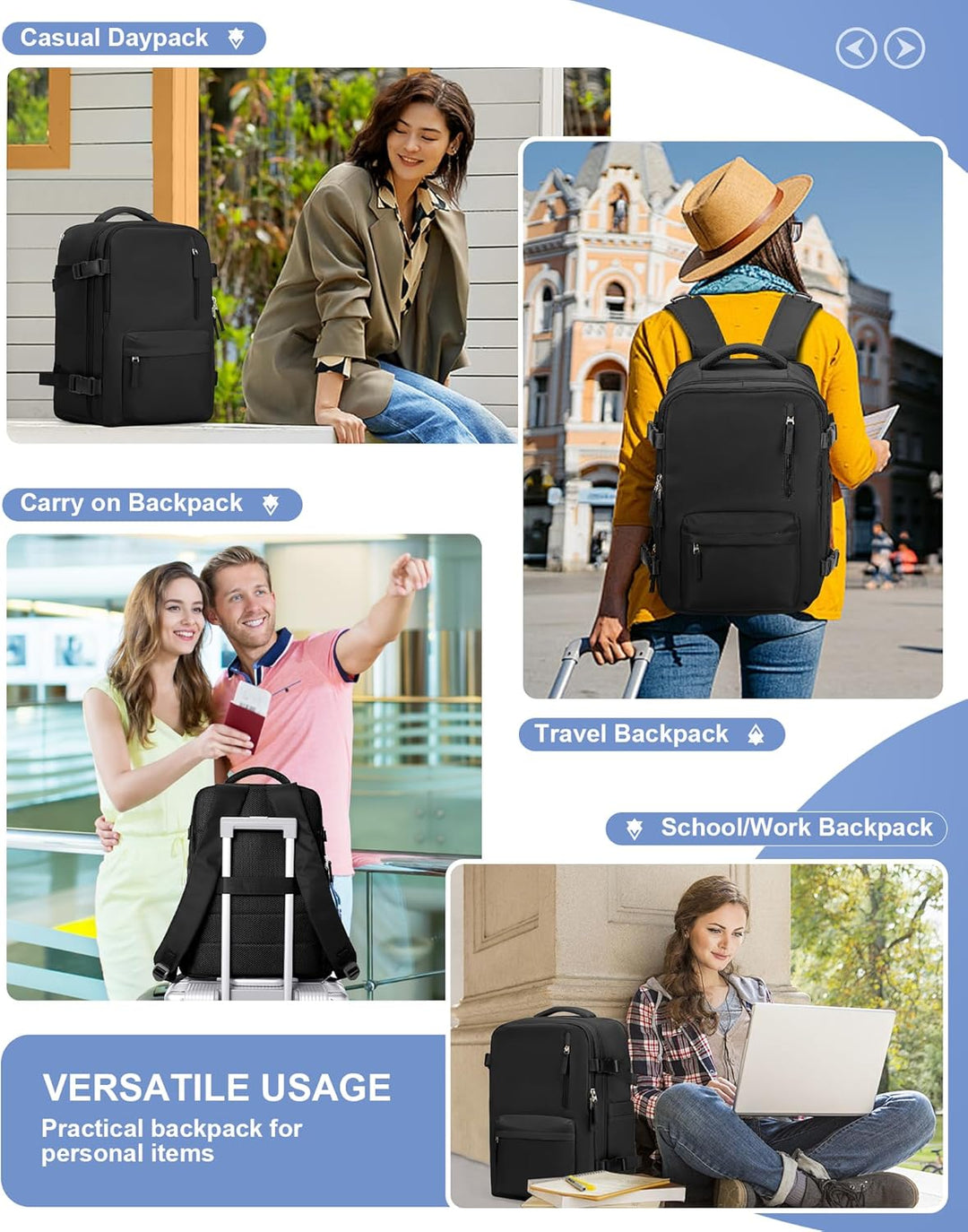 Vakuum Rucksack Handgepäck Rucksack 40x30x20 für Ryanair Reiserucksack Wasserdichter Unter Dem Sitz