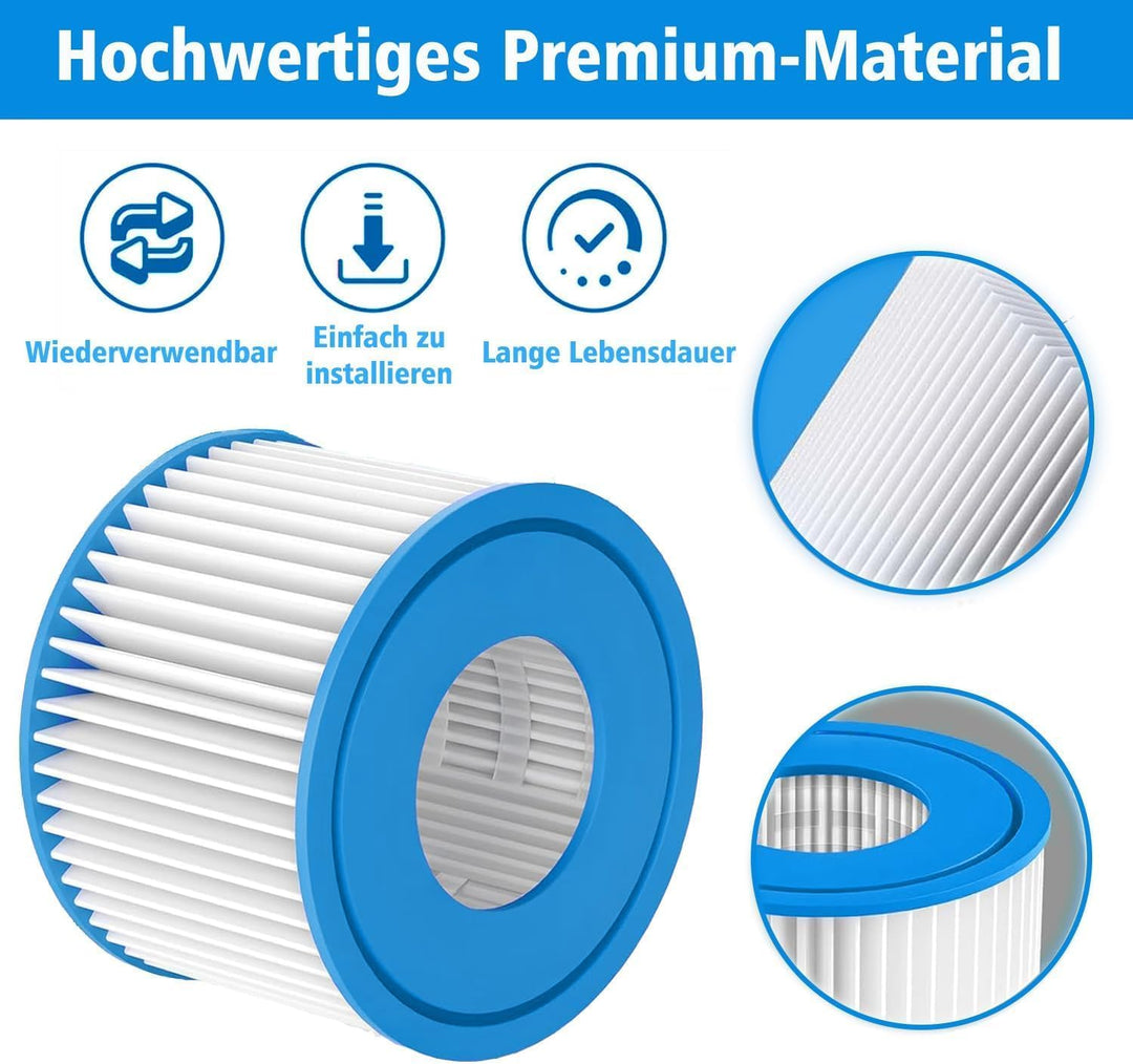 12 Stück Filter für Whirlpool Lay-z-Spa Filter VI für Bestway Whirlpool | Filterkartusche VI für Bes