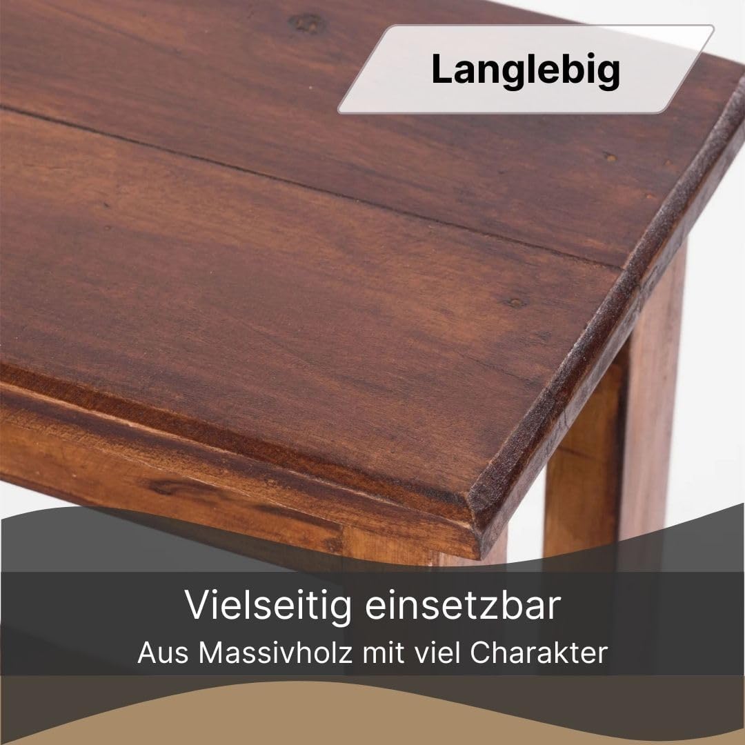 DESIGN DELIGHTS TRITTLEITER Step| 46x37x37 cm (HxBxT), Recycling Holz, zweistufig | Holz Hocker, Hau