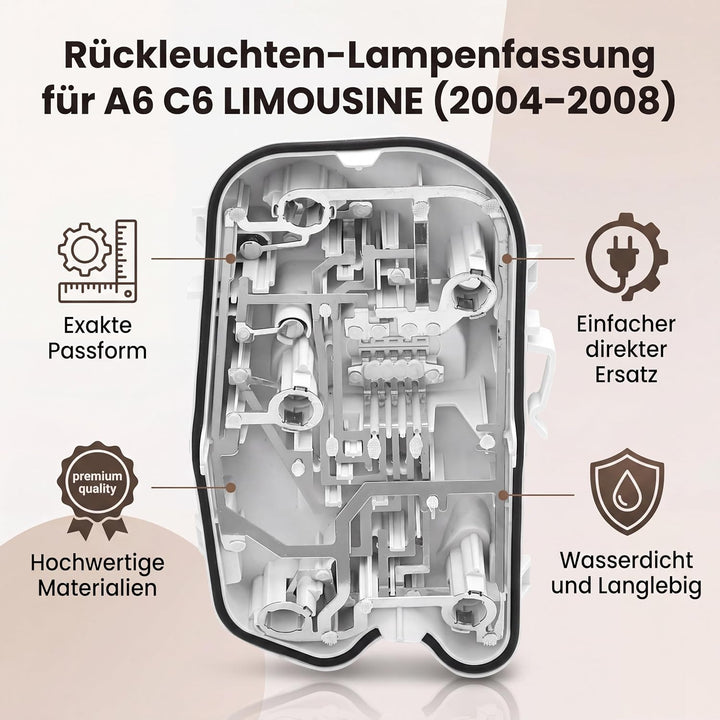 Qii lu Rücklichthalter, Rücklichthalter hinten rechts passend für A6 C6 SALOON 2004-2008 4F5945222C