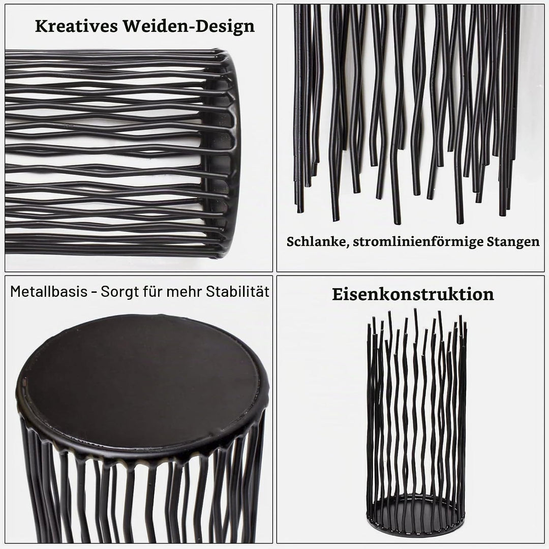 Kerzenhalter Set von 3 Black Metal Eisen Pillar Kerzenhalter Moderne Innen- und Outdoor Kerzenhalter