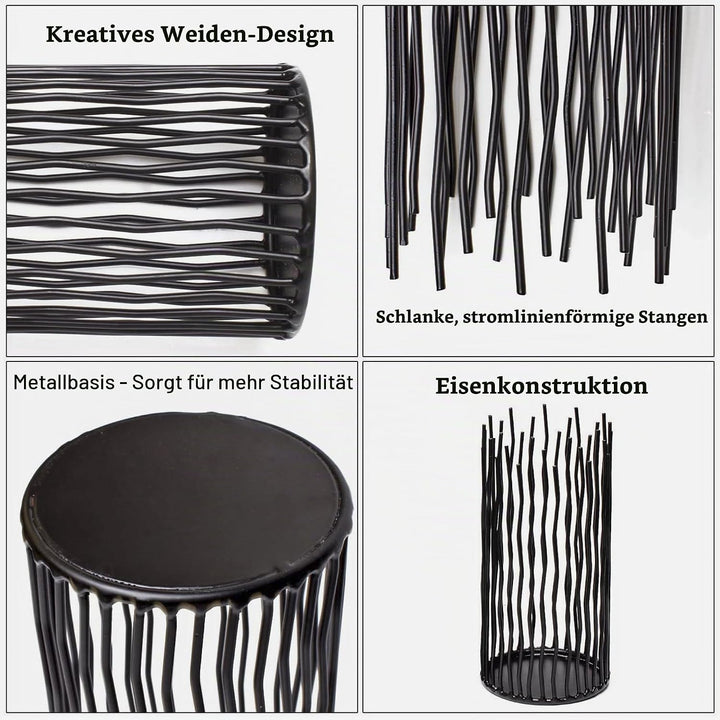 Kerzenhalter Set von 3 Black Metal Eisen Pillar Kerzenhalter Moderne Innen- und Outdoor Kerzenhalter