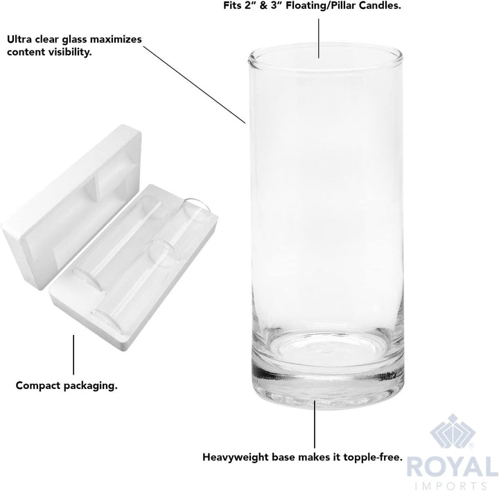 Royal Imports Vase dekorative Glaszylinder Mittelachse für den Haushalt oder Hochzeit 3er Set ohne K