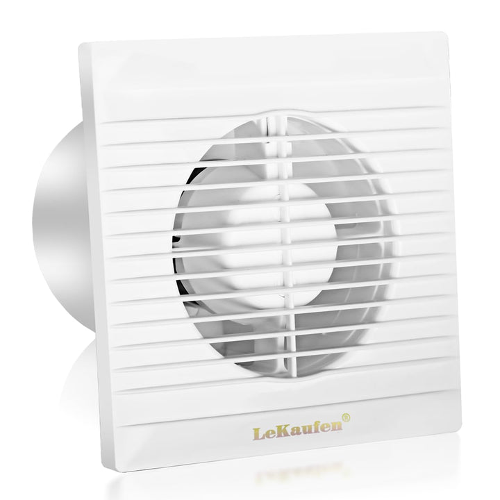 Badlüfter Ø 100mm mit Rückstauklappe, 150 m³/h Wandlüfter Ventilator, Weiss Leiser Abluftventilator