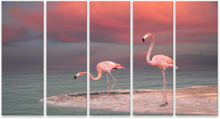 islandburner Bild auf Leinwand Rosa Flamingo Florida Am Strand Bilder Wandbilder Poster Leinwand 170